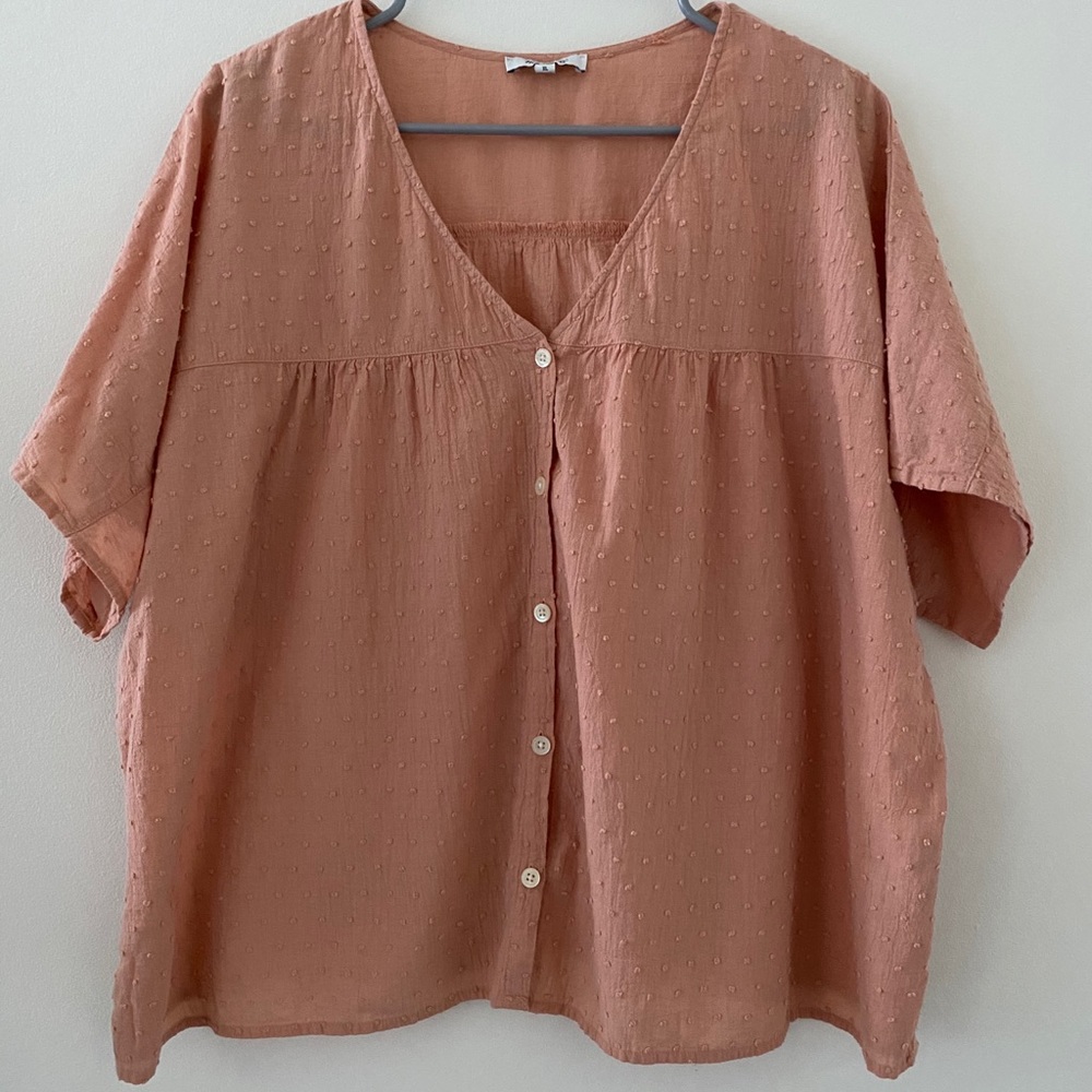 Madewell Button Down Peasant Top
